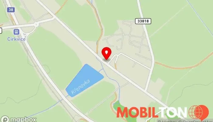 mapa Motorest Vosrkráč Restaurace v Církvice