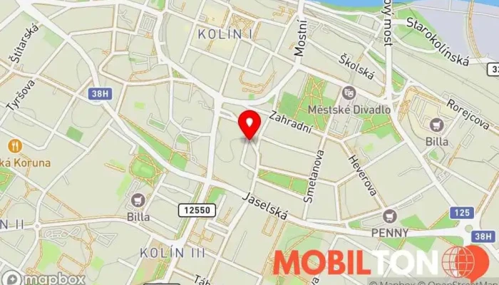 mapa Mr.Miniburger Hamburgerová restaurace v Kolín III