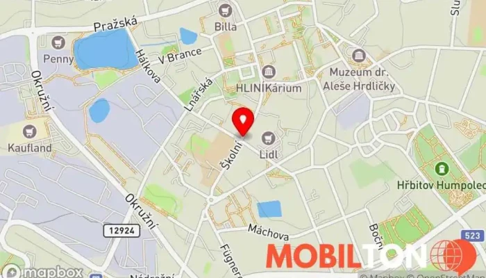 mapa Na Baronce Restaurace v Školní 102