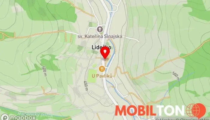 mapa Na Formance Restaurace v Lidečko-Horní Lideč