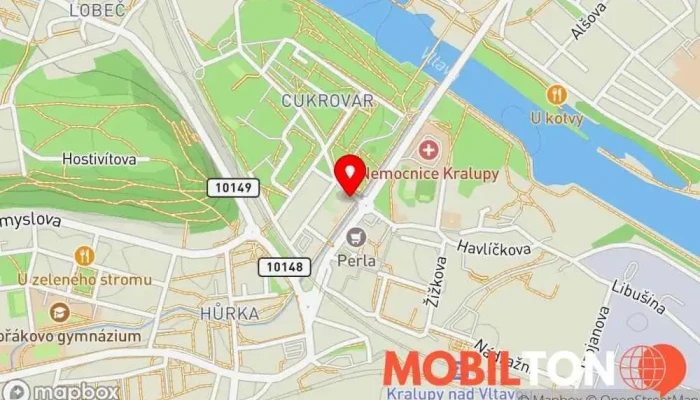 mapa Na Františku Restaurace v Riegrova 208/9