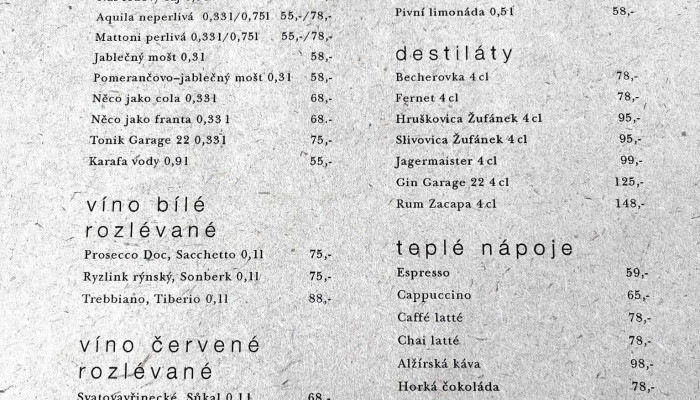 Na Jitrach Menu - Semice