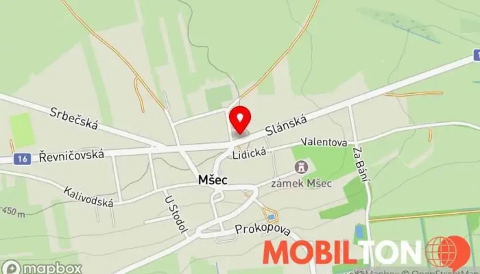 mapa Na Knížecí Restaurace v Mšec