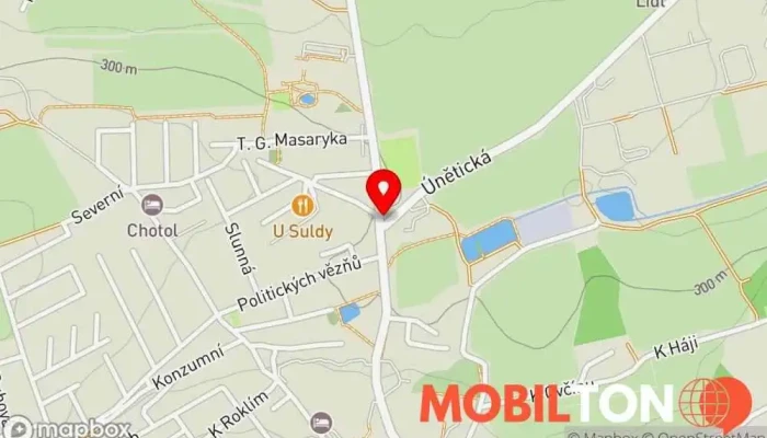 mapa Na Kovárně Hospoda v Únětická 19