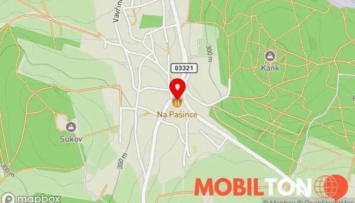 mapa Na Pašince Restaurace v Kaňk