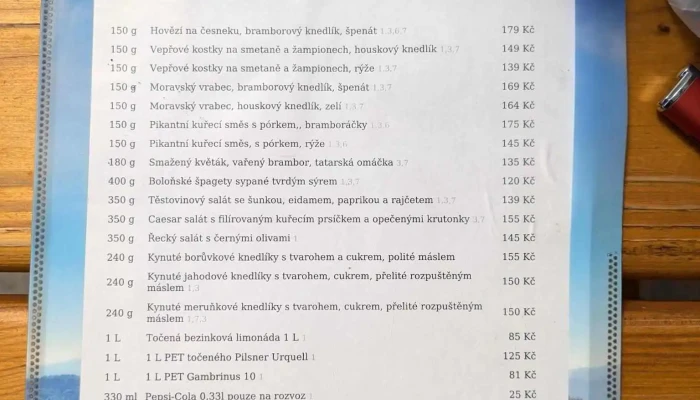Na Sidlisti 1962 Menu - Benešova 644