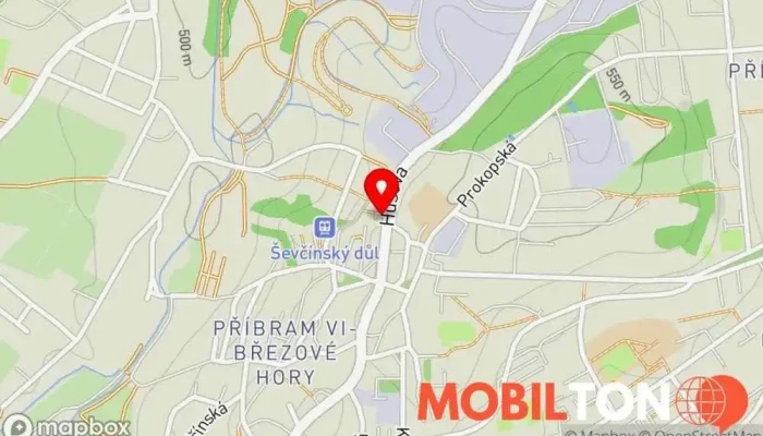 mapa Na Vršíčku Restaurace v Březové Hory