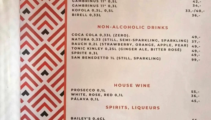 Naivni Restaurant Menu - Kutnohorská 54