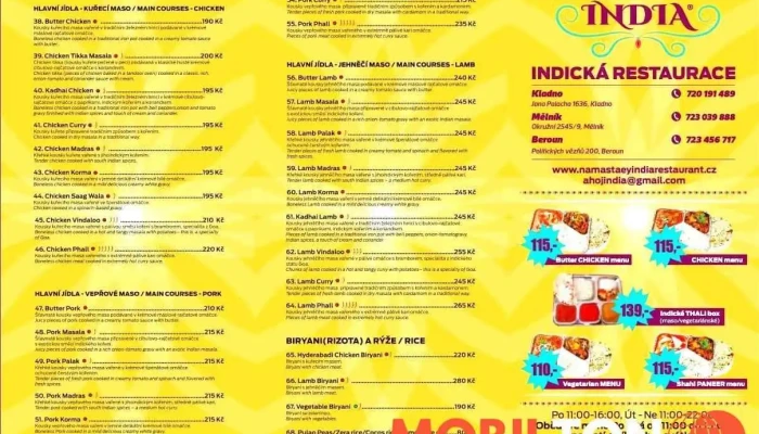 Namastaey India Melnik Menu - Okružní 2545/9