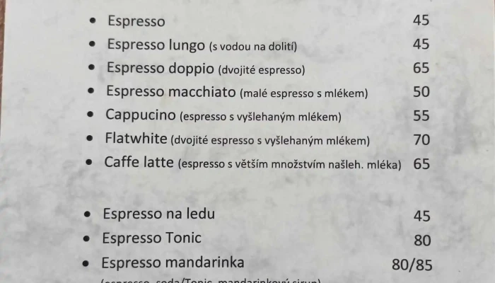 Natur Cafe Menu - Pražská 3338