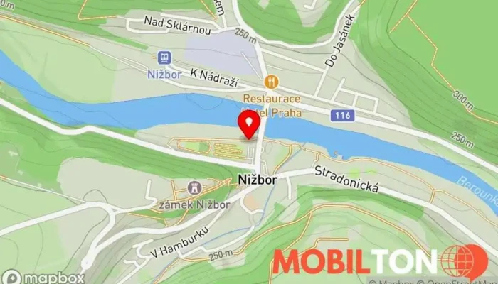 mapa Nižborská Náplavka Rychlé občerstvení v 