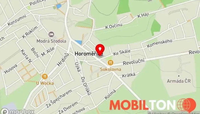 mapa Občerstvení - Růžena Prošková Restaurace v Velvarská 411