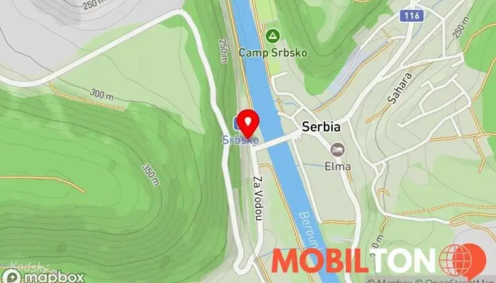 mapa Občerstvení Rychlé občerstvení v Srbsko