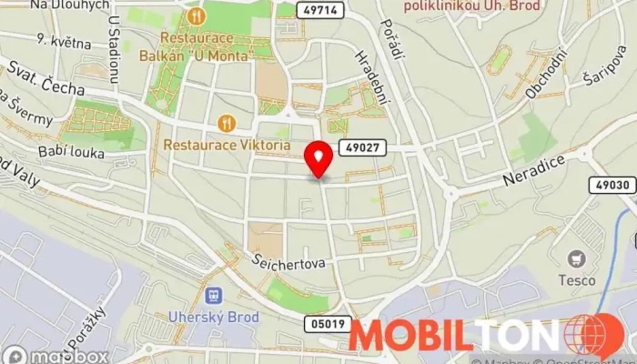 mapa Občerstvení BOUDA Restaurace v Masarykovo nám. 133