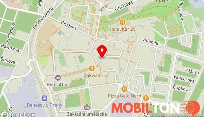 mapa Občerstvení u samičky Rychlé občerstvení v Tyršova 162