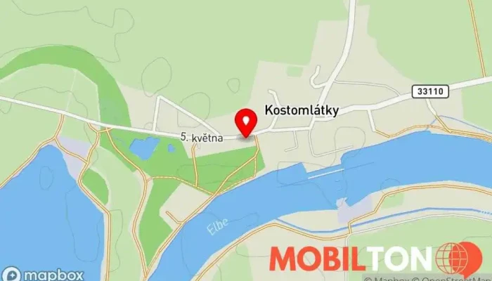 mapa Obecní hospůdka Kostomlátky Restaurace v Kostomlátky-Kostomlaty nad Labem