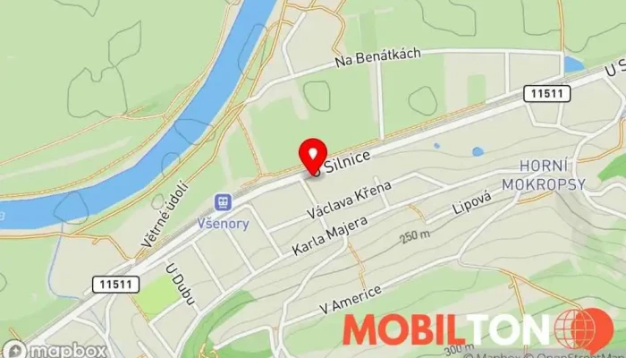 mapa Obecní úřad Všenory Obecní úřad v U Silnice 151