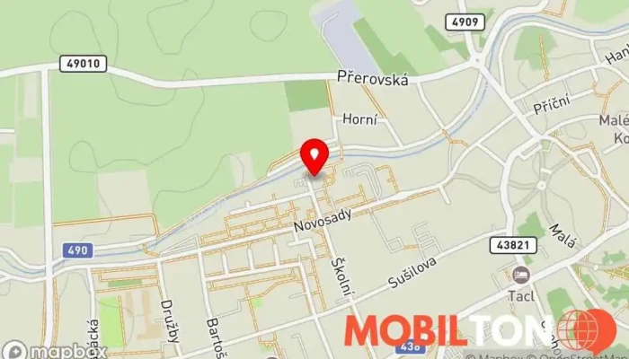 mapa Obědy pro Vás - Jídelna DPS Restaurace v Novosady 1597