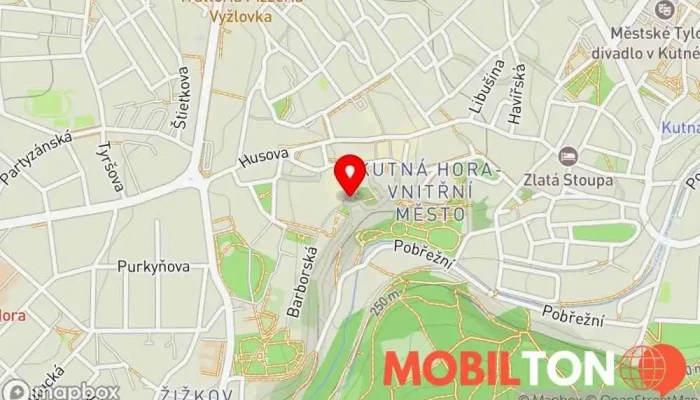 mapa Okno U Hrádku Bistro v Barborská 25/7, Vnitřní Město 284 01