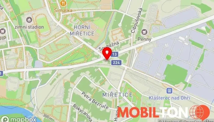 mapa Omíd Kebab Hamburger Rychlé občerstvení v Miřetice u Klášterce nad Ohří