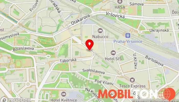 mapa OpravnaJablek Opravna telefonů, Prodejna příslušenství k mobilním telefonům, Prodej mobilních telefonů, Opravna mobilních telefonů v Praha 4-Nusle