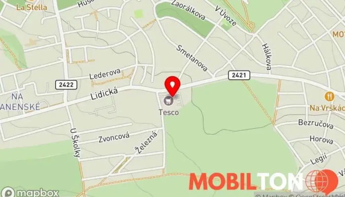 mapa Palác food Asijská restaurace v Lidická 2240