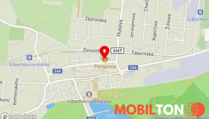 mapa Pamplona Restaurace v Libochovice
