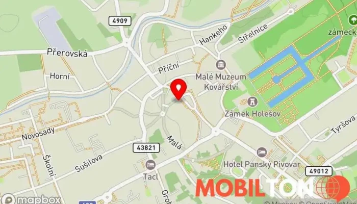 mapa Papa George Holešov Restaurace v nám. Dr. E. Beneše 23/31