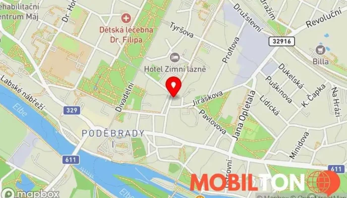 mapa Park Cafe - Restaurant Restaurace v Poděbrady III