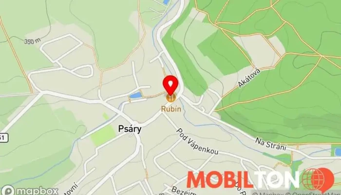 mapa Pension Restaurant Rubín Ubytování pod střechou, Restaurace v Jílové u Prahy-Psáry