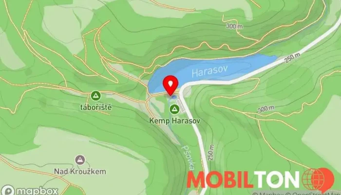 mapa penzion a kemp Harasov Penzion, Bistro, Kemp, Holiday park v Bosyně