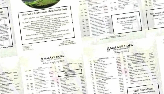 Penzion A Restaurace Mala Svata Hora Menu - Dobříšská 326