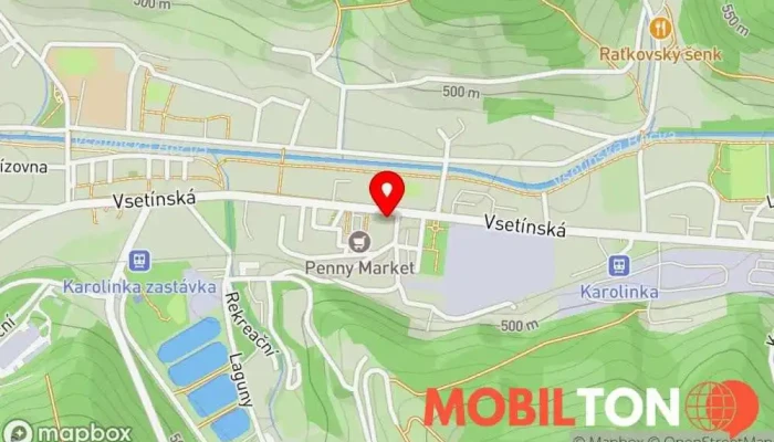 mapa Penzion a restaurace Sklář Penzion, Snídaňová restaurace v Vsetínská 48