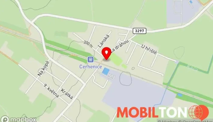 mapa Penzion Cerhenice Penzion, Apartmán v Za Dráhou 480