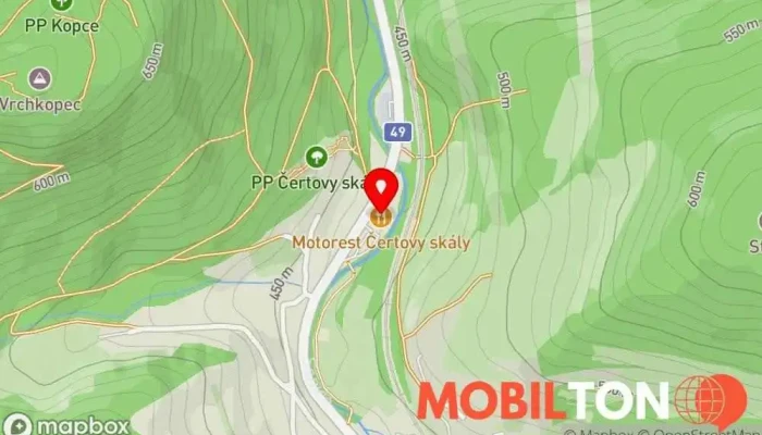 mapa Penzion Čertovy skály Restaurace, Penzion v Lidečko