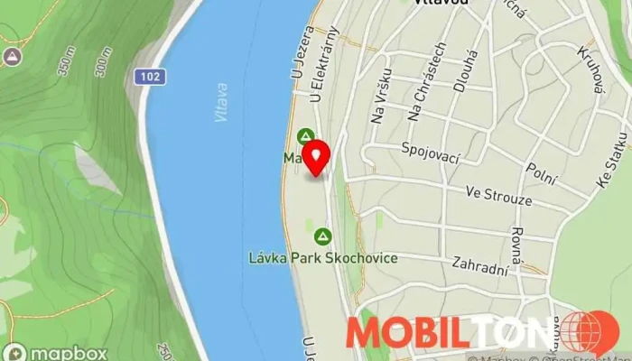 mapa Penzion Kaskáda Penzion, Zahrada v U Elektrárny 624