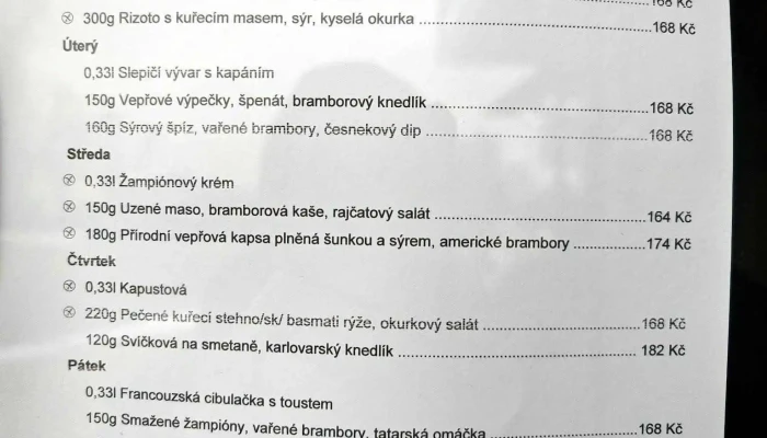 Penzion Na Pilce -  Menu - Petrovice-okříšky