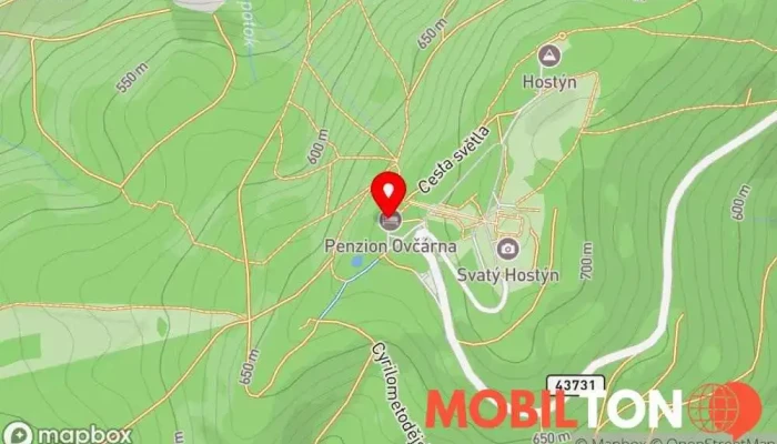 mapa Penzion Ovčárna Česká restaurace v Svatý Hostýn 111
