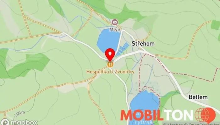 mapa Penzion s Hospůdkou u Zvoničky Restaurace v Střehom