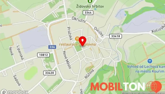 mapa Penzion U Sojků Penzion, Restaurace v Mírové nám. 43