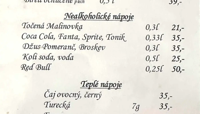 Peron Restaurant Menu - Nádražní 300