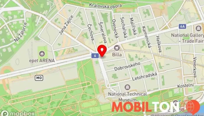 mapa PhoneDoktor.cz / iTeaCoffee s.r.o. Opravna telefonů, Prodej mobilních telefonů, Opravy počítačů, Prodej výpočetní techniky, Prodej použitých počítačů v Praha 7-Holešovice