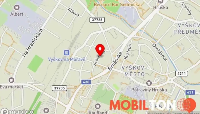mapa PhoneHelp Opravna mobilních telefonů v Jiráskova 274/5, Město 682 01