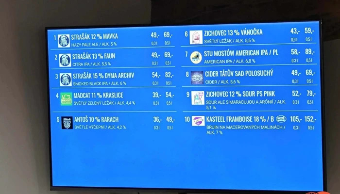 Pivarium U Strasaka Menu - Palackého 31