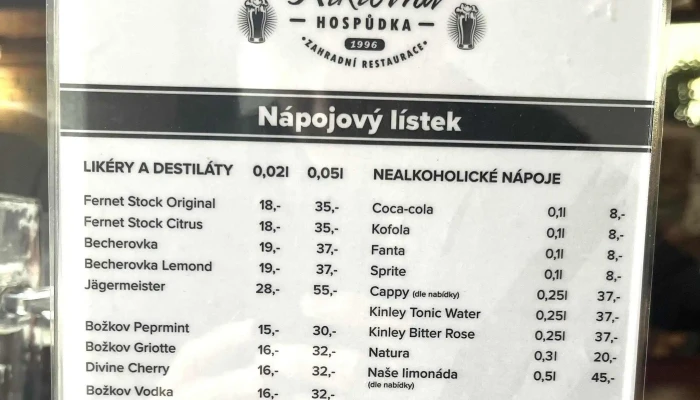 Pivnice -    Hospudka   Niklova Hospoda - Nám. T. G. Masaryka 232