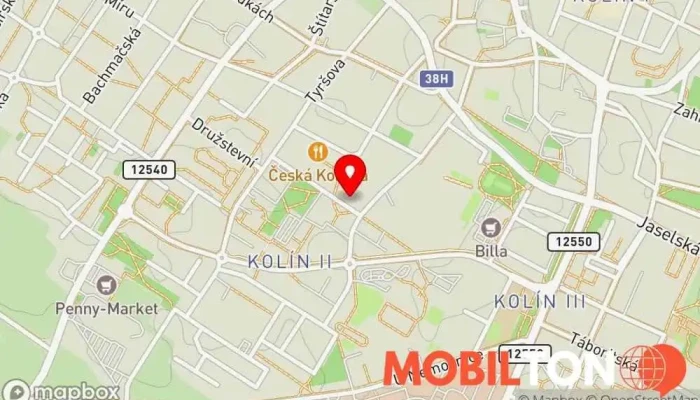 mapa PIVNICE BARBORKA Pivní výčep v Kolín II