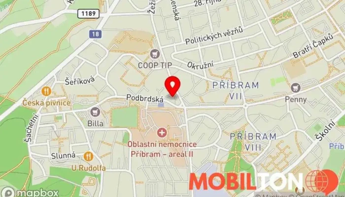 mapa Pivnice Kostka Pivní výčep v Žežická 234