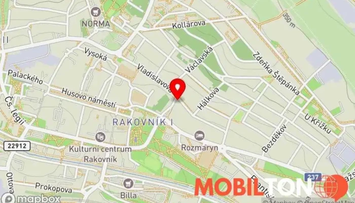 mapa Pivnice Na hrádku Restaurace, Pivní výčep v Rakovník II