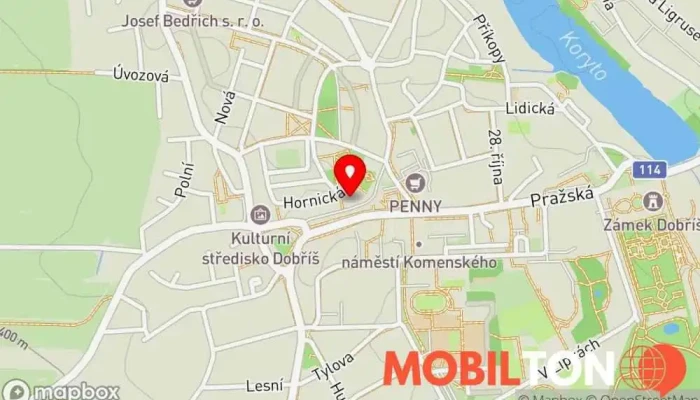 mapa Pivnice Sokolka Restaurace v Mírové nám. 77