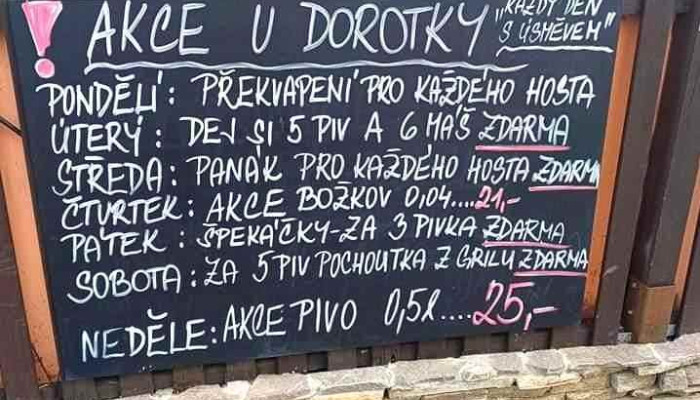 Pivnice U Dorotky Pivnice Barborka Kolin Menu - Hlouška